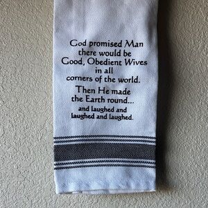 NWOT Cheeky White Tea Towel